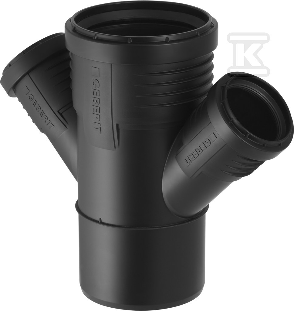 Czwórnik Silent-PP HT 110x50x50/45, jednopłaszczyznowy, sanitarny, do kanalizacji wewnętrznej niskoszumowej, kolor czarny 390.569.14.1 - obrazek 1