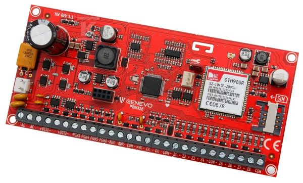 Centrala alarmowa „GENEVO” PRIMA 16Q z komunikatorem GSM/GPRS 8 wejść (maks. 16) C63C203