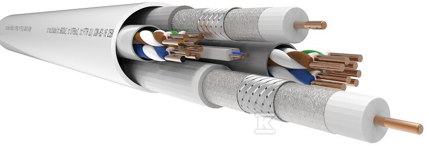 Kabel multimedialny tc multikabel PRO 2x RG6 / 2x UTP kat.6 / 1x FTTH 2J, (500m) 27284 - obrazek 1