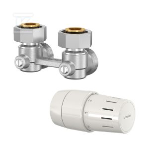 Zestaw termostatyczny z głowicą TC-S3 na zacisk i dwururowym blokiem kurków kątowym ME2/50 3/4″-3/4″E? F31014 Zestaw termostatyczny z głowicą TC-S3 na zacisk i dwururowym blokiem kurków kątowym ME2/50 3/4″-3/4″E? F31014