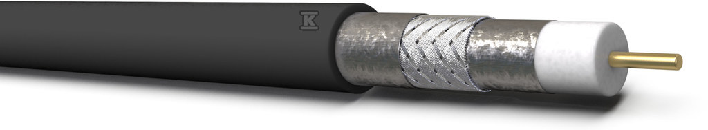 Kabel koncentryczny RG6 tc 690CU-PE zewnętrzny, żyła 1.13, Trishield, (305m) 26716 - obrazek 1