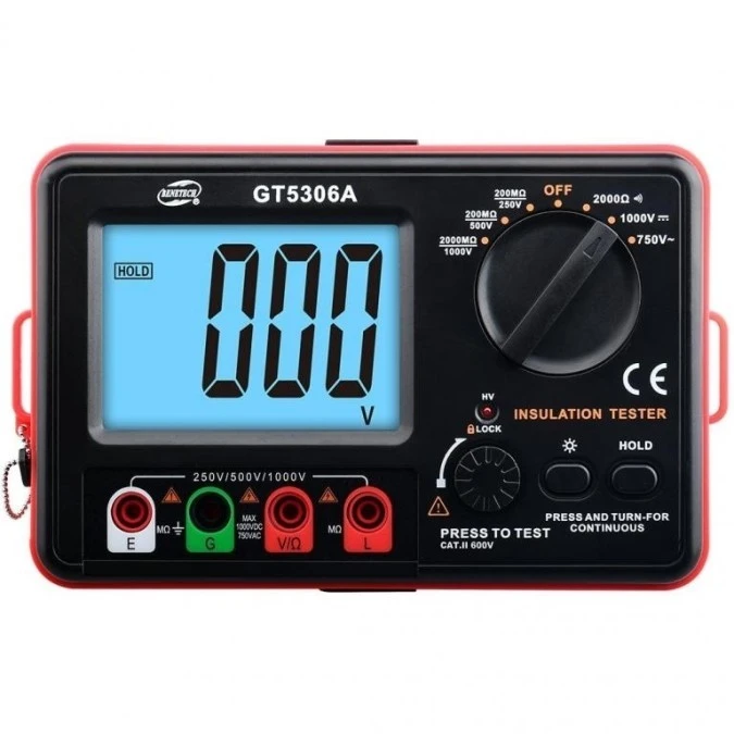 Miernik do pomiaru rezystancji izolacji tester cyfrowy LCD do instalacji elektrycznych GT5306A BENETECH - obrazek 1