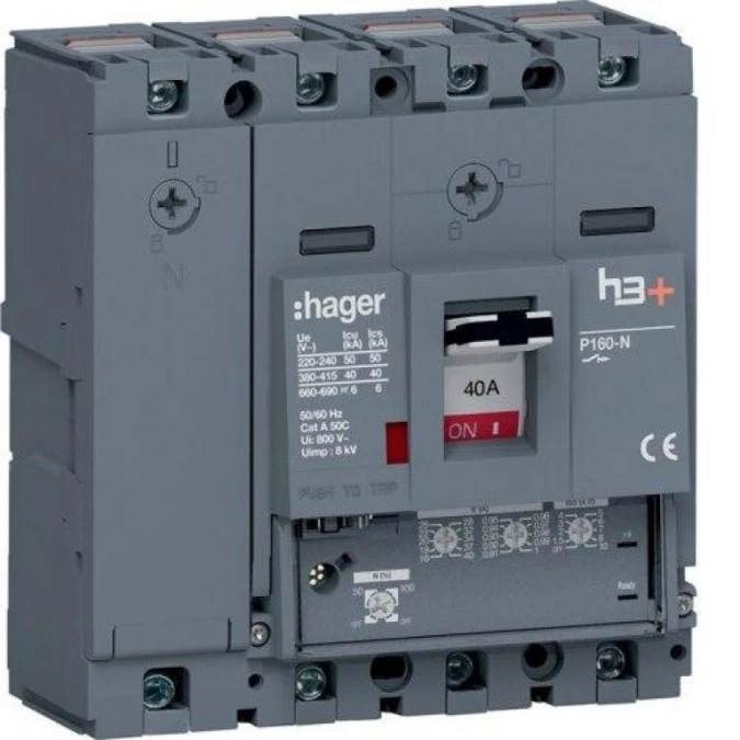 MCCB Wyłącznik mocy h3+ P160 4P 40A 40kA LSnI HNS041GC - obrazek 1