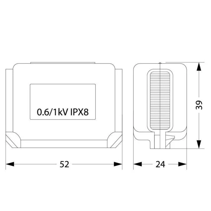 Mufa z żelem MZGEL53 53x39x24mm GELEBOX IPX8 0.6/1kV - obrazek 3