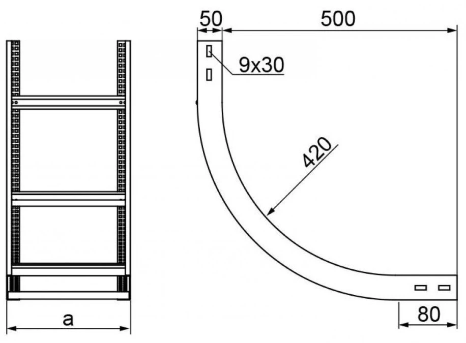 Łuk drabinki 90 stopni LPDWC400H50 N 459340 - obrazek 2