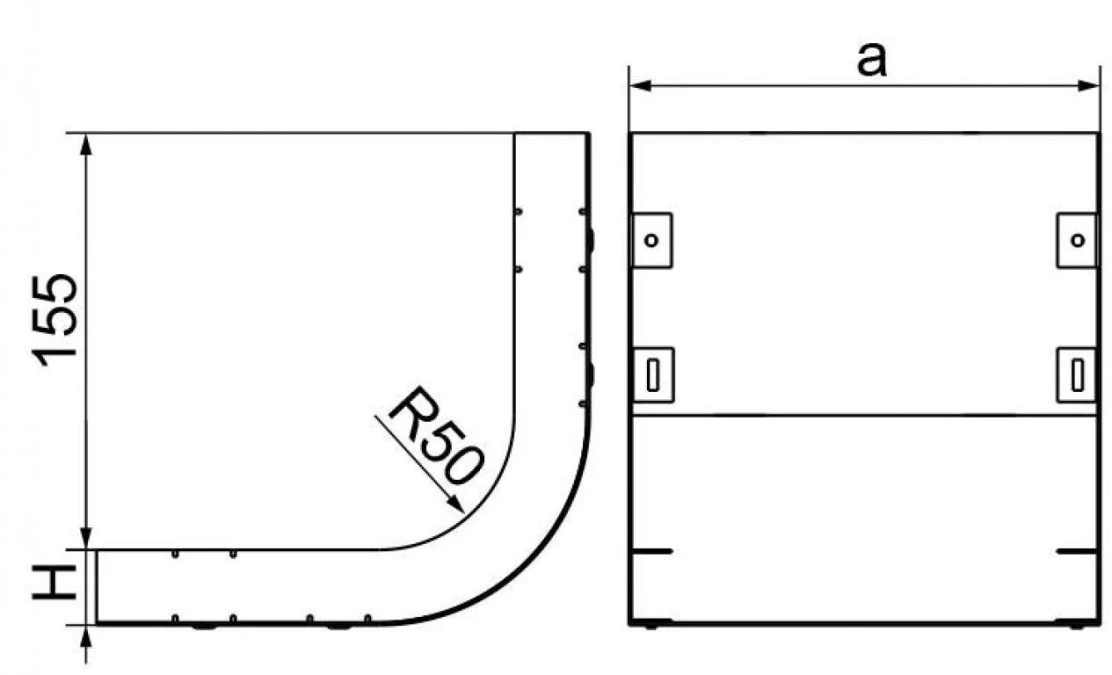 Łuk kanału 240mm 28x stal LK240H28 521524 - obrazek 2