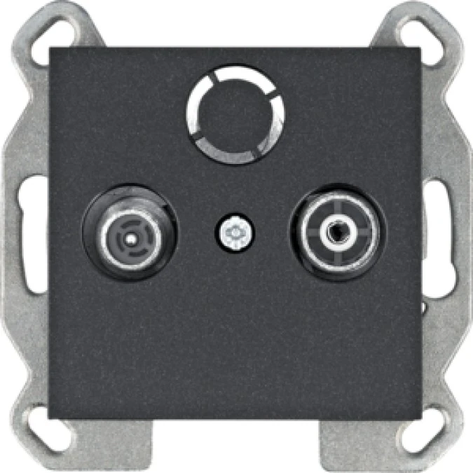 Lumina Gniazdo RTV przelotowe czarne WL3023 - obrazek 1