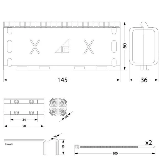 Mufa z żelem MZGEL146 146x60x36mm GELEBOX IPX8 0.6/1kV + złącze kablowe 4x1.5‑6mm² - obrazek 3