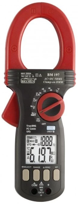 Miernik cęgowy 2000A AC/DC TrueRMS USB BM197 BRYMEN - obrazek 1