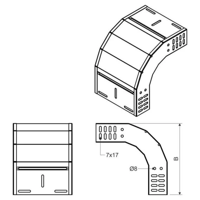Łuk wewnętrzny 90 stopni do koryta 35x75 SO 90x35x75 Sendzimir SO 90X35X75_S - obrazek 3