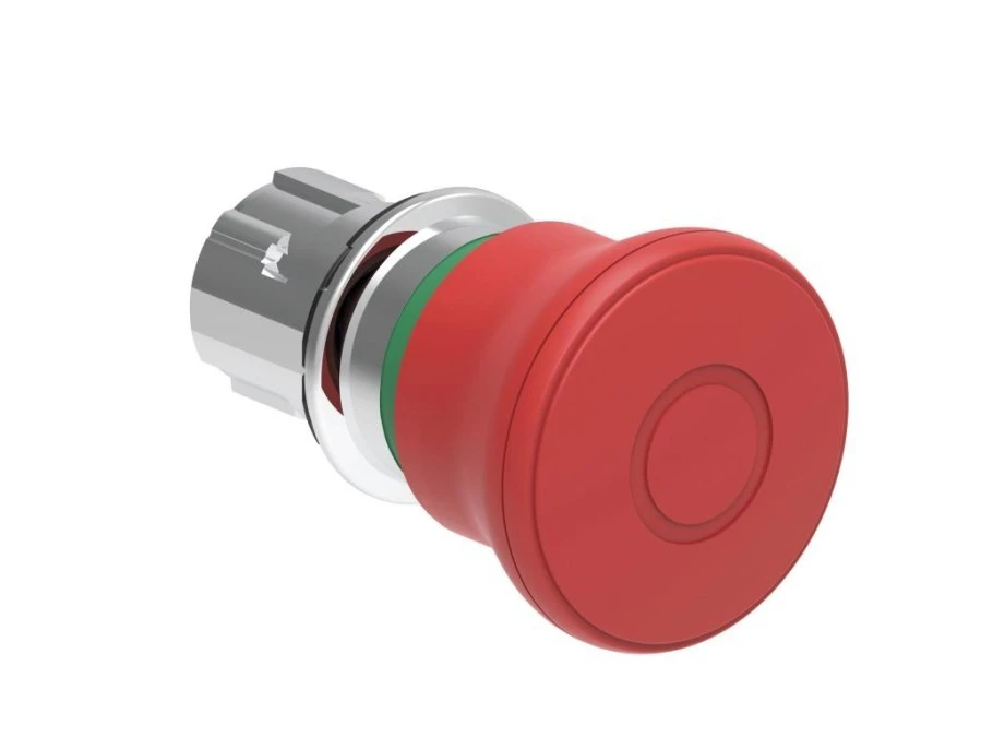 Metalowy przycisk grzybkowy odblokowanie przez pociągnięcie fi40mm wg ISO13850 Czerwony LPSB6744 - obrazek 1