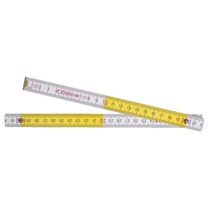 Miara składana drewniania 1m biało‑żółta STALCO PERFECT S‑65401 - obrazek 2