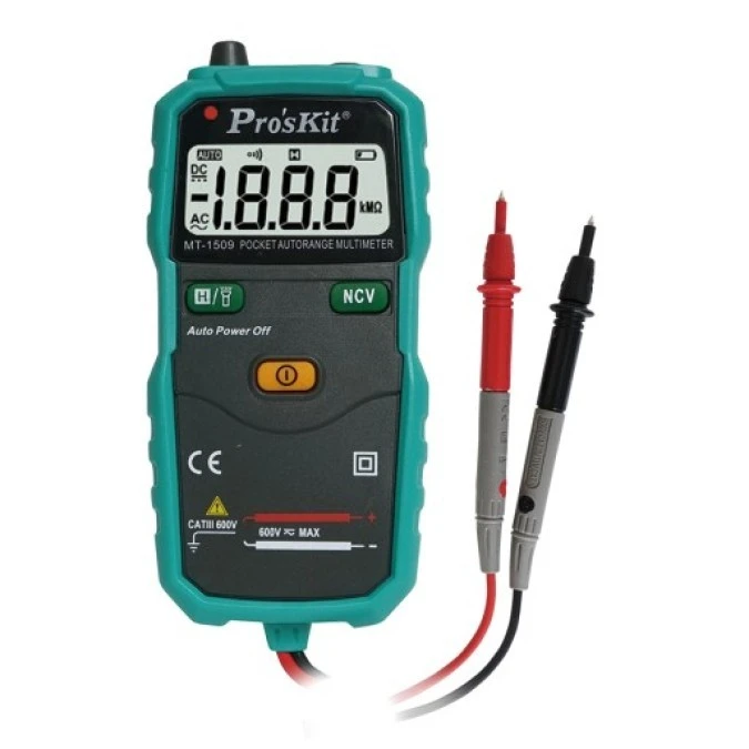 Miernik cyfrowy uniwersalny z detektorem napięcia NCV 600V AC/DC MT‑1509 - obrazek 1