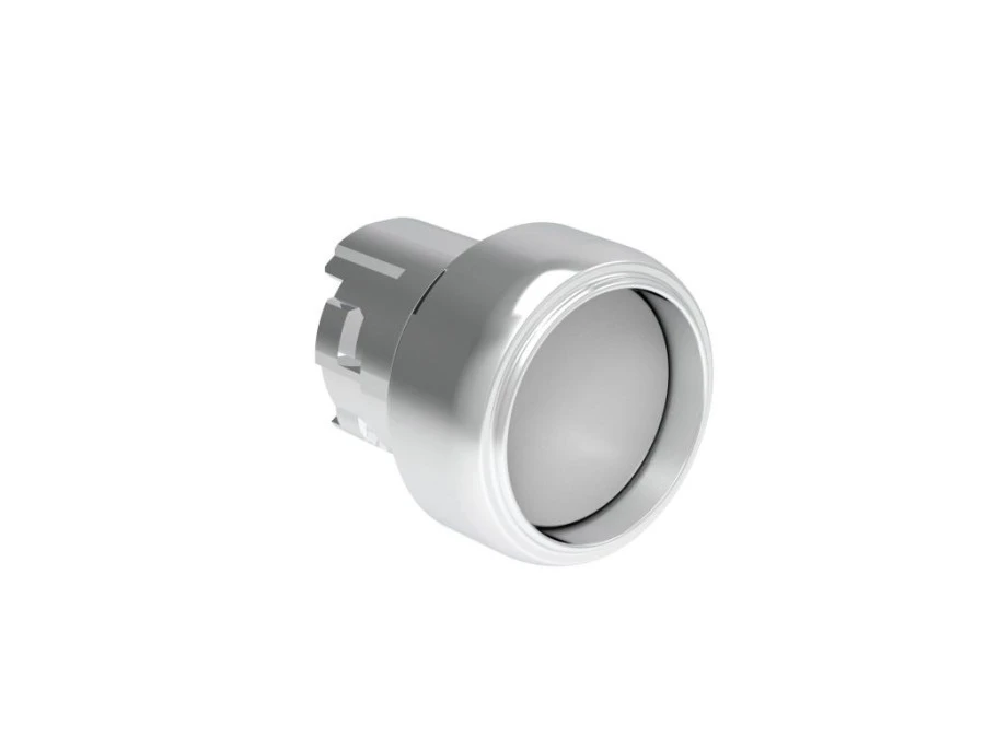 Metalowy przycisk fi22mm osłonięty samoczynny powrót Biały LPSB308 - obrazek 1