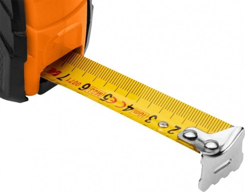 Miara zwijana stalowa 5m x 25mm, auto blokada, dwa przyciski stop 67‑223 - obrazek 2