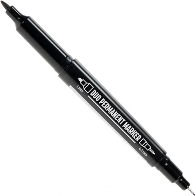 Marker dwustronny duo 2w1 0,5‑1,0 mm czarny LYRA - obrazek 1