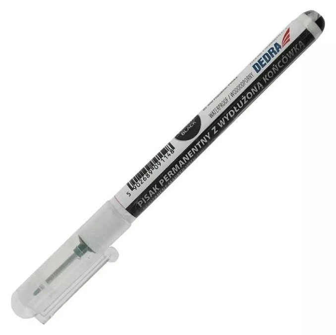 Marker techniczny z wydłużoną końcówką czarny - obrazek 1