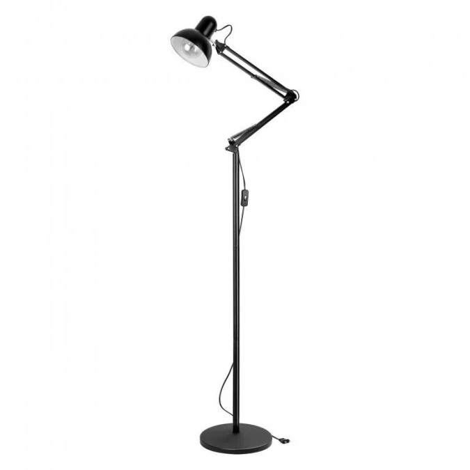 LUWES II, lampa podłogowa, E27, max. 18W, 182 cm, czarna,LS‑7/B