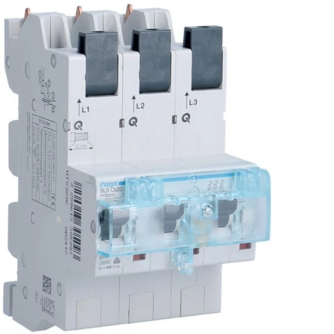 MCB SLS Wyłącznik nadprądowy selektywny 3P, Cs, 20 A, szyny Cu 40‑12x5/10mm HTS320C - obrazek 1