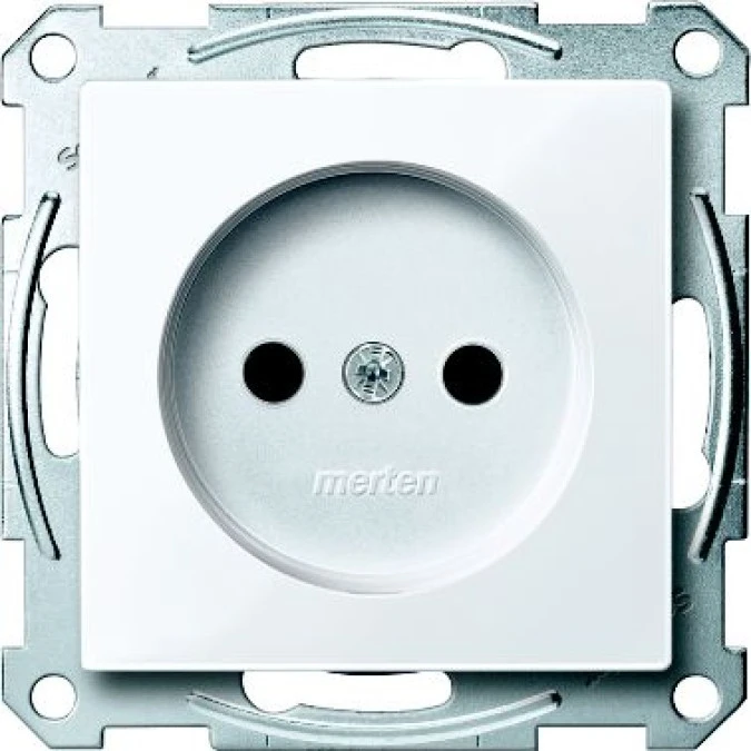 Merten System M Gniazdo pojedyncze b/u z przesłonami biały active MTN2000‑0325 - obrazek 1