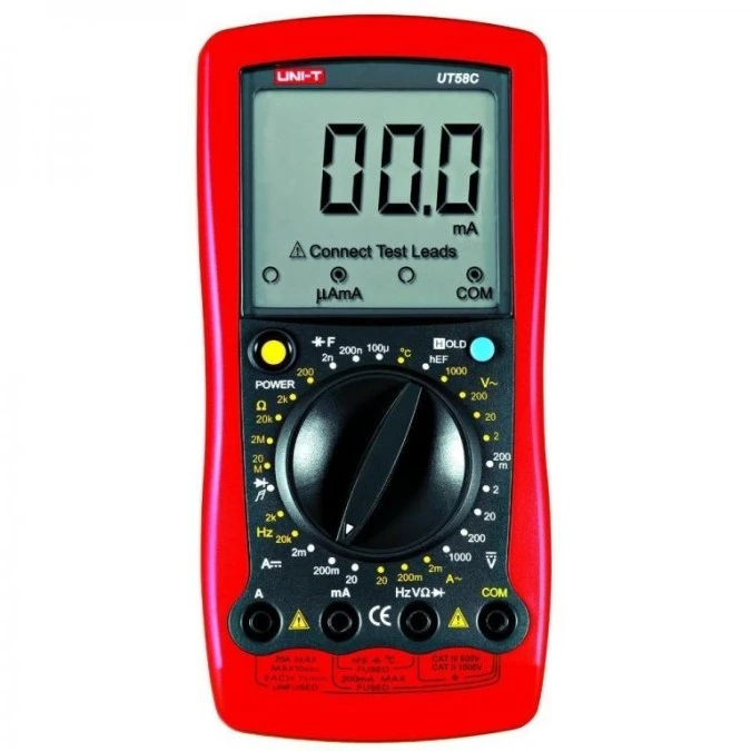 Multimetr miernik cyfrowy uniwersalny do 1kV 20A AC/DC Om, F, Hz, temp UT‑58C - obrazek 1