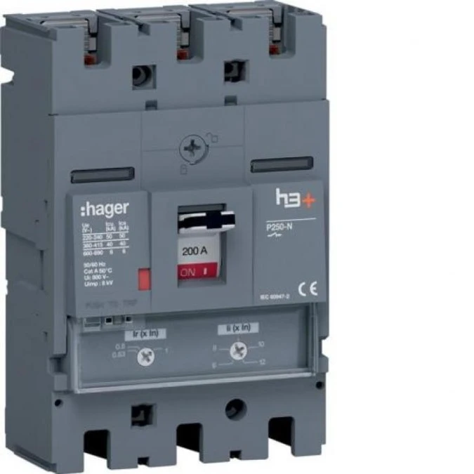 MCCB Wyłącznik mocy h3+ P250 3P 200A 40kA TM HNT200DR - obrazek 1