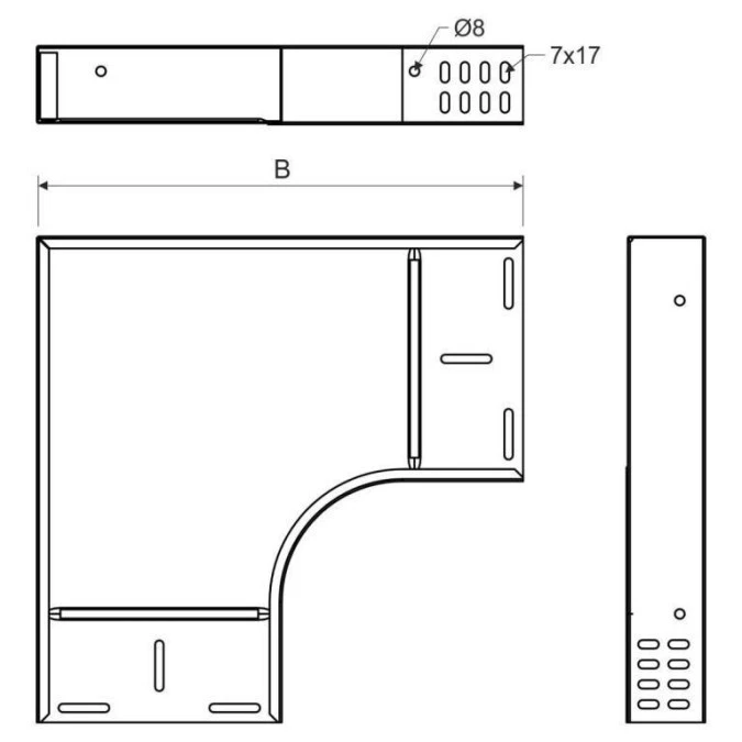 Łuk korytka 90 stopni 35x300 O 90x35x300 Sendzimir - obrazek 3