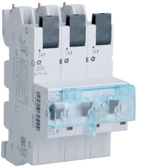 MCB SLS Wyłącznik nadprądowy selektywny 3P, Cs, 25 A, szyny Cu 40‑12x5/10mm HTS325C - obrazek 1