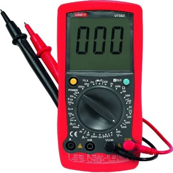 Multimetr miernik cyfrowy uniwersalny do 1kV 20A AC/DC Om, F, H, hFE UT‑58D - obrazek 1