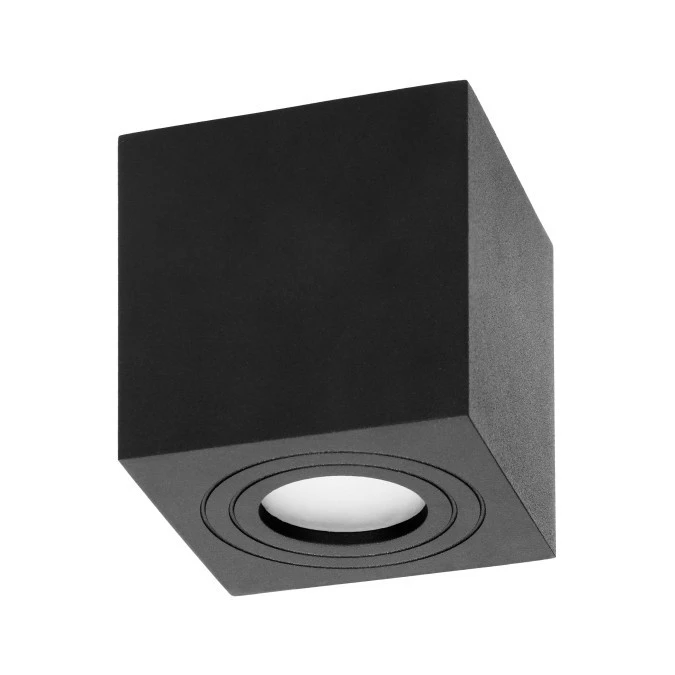 MEGY DLS GU10 downlight max 50W, IP54, kwadrat, czarny, aluminium,AD‑OD‑6143BGU10