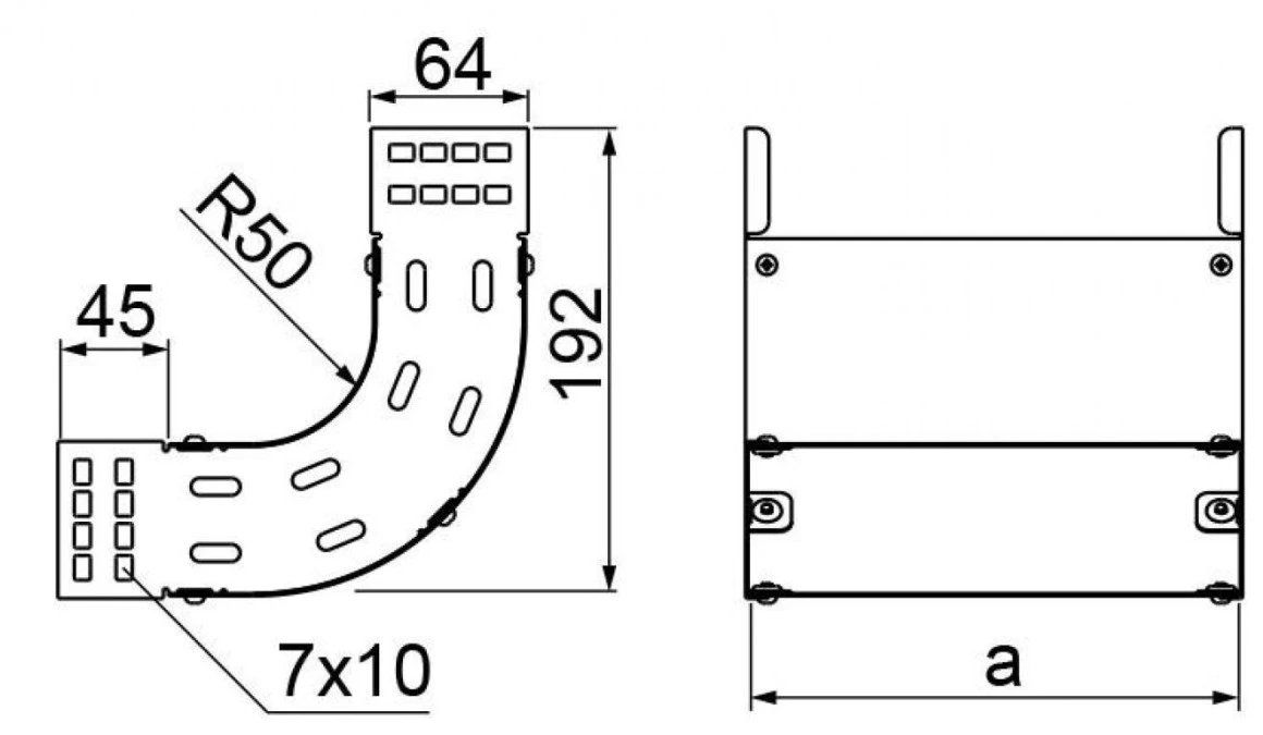 Łuk korytka 90st 50x60mm LUNJ50H60 130966 - obrazek 2
