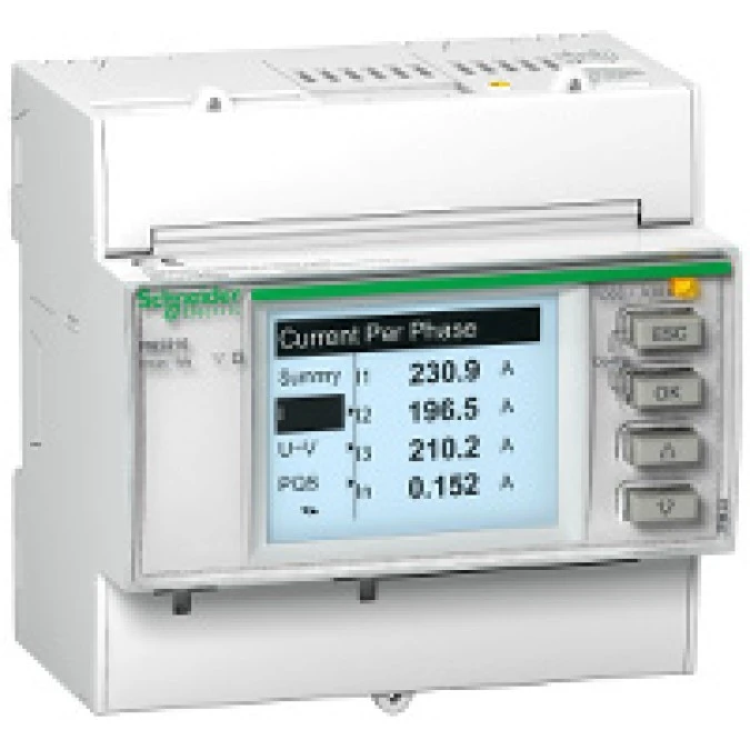 Miernik cyfrowy wielofunkcyjny (U, I, P, Q, f, PF) 5/1A przekładnik 100‑480V AC wyj. impulsowe modułowy METSEPM3210 - obrazek 1