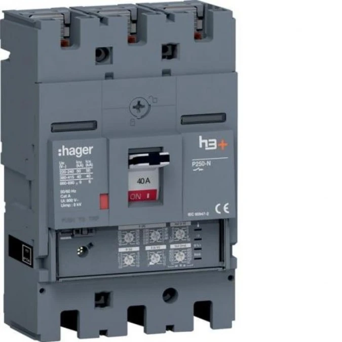 MCCB Wyłącznik mocy h3+ P250 3P 40A 40kA LSI HNT040JR - obrazek 1
