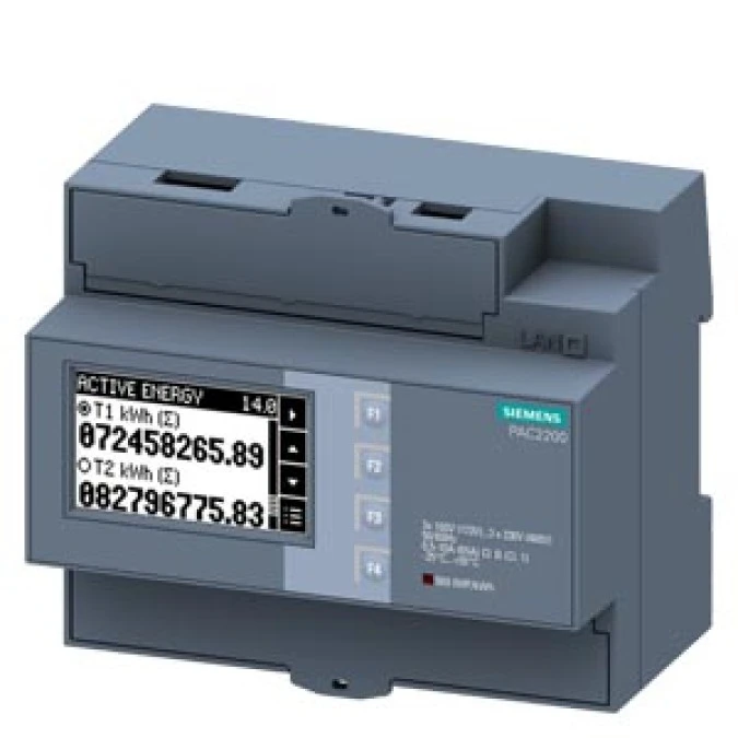 Miernik parametrów sieci PAC2200 65A licznik energii kl.1 MODBUS RTU RS485 1DI 1DO DIN 7KM2200‑2EA40‑1DA1