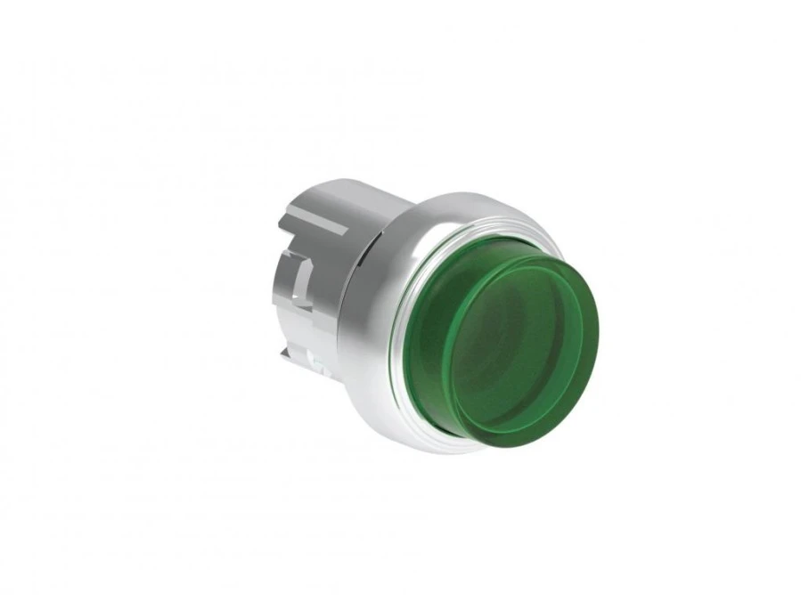Metalowy przycisk podświetlany fi22mm dwustanowy wystający Zielony LPSQL203 - obrazek 1