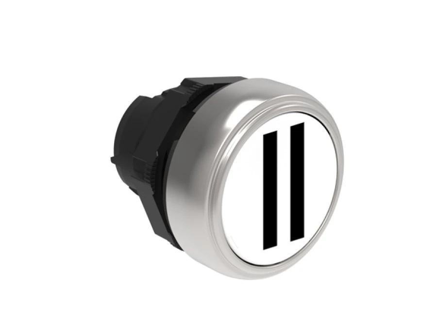 Napęd przycisku 22mm biały z samopowrotem bez adaptera symbol /II/ LPCB1128 - obrazek 3