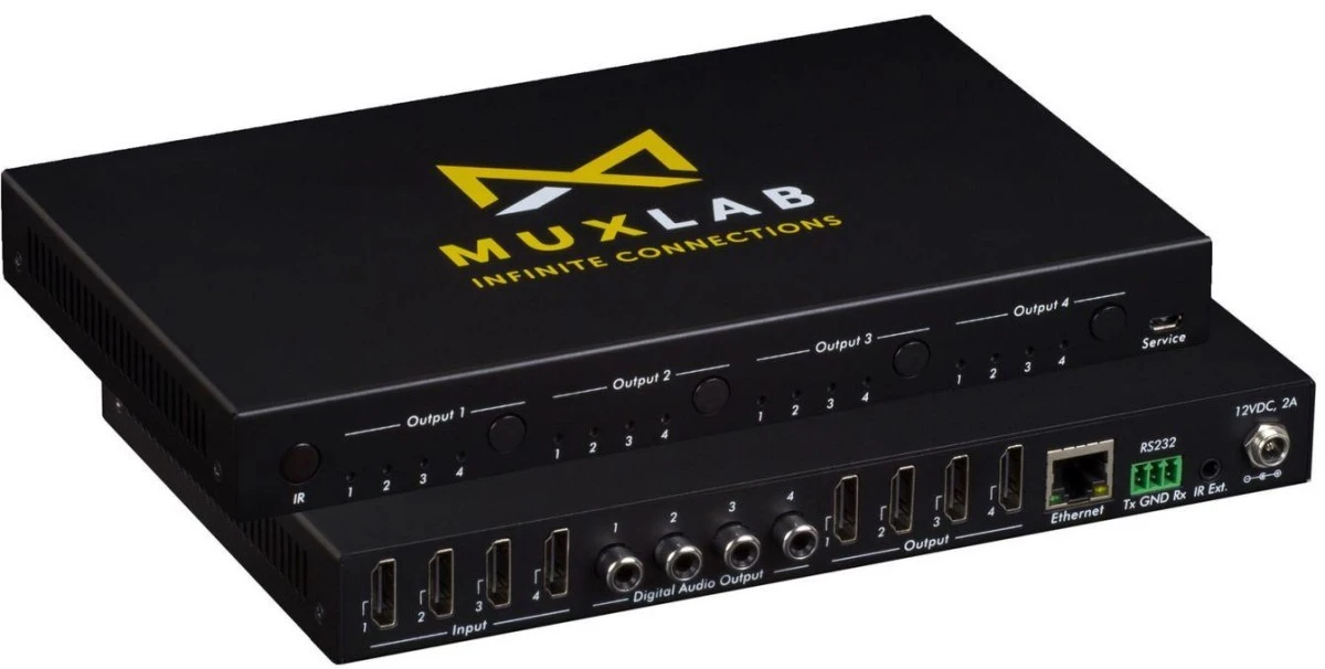 Matryca wideo HDMI, 4×4, 4K@60, RS‑232, IR, TCP/IP ‑ 100508
