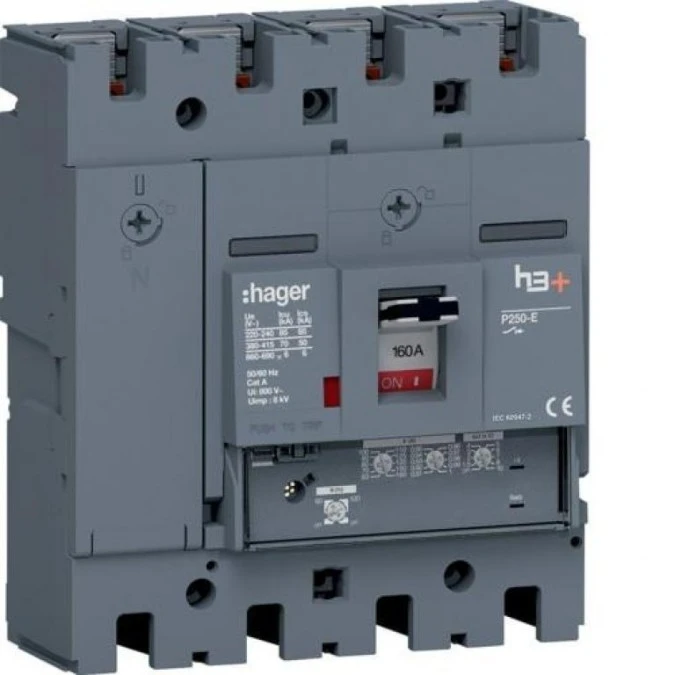 MCCB Wyłącznik mocy h3+ P250 4P 160A 70kA LSnI HET161GR - obrazek 1
