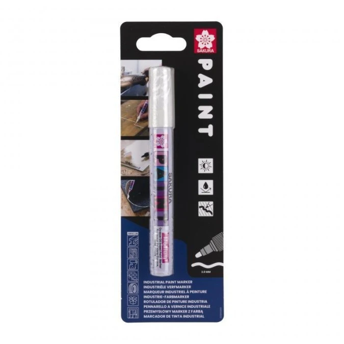 Marker Paint ze średnią końcówką, biały, Sakura SKBLXPMKB1B - obrazek 1