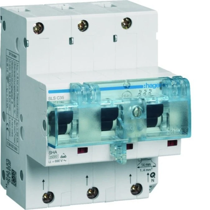 MCB SLS Wyłącznik nadprądowy selektywny 3P Cs 35A TS35 HTN335C - obrazek 1