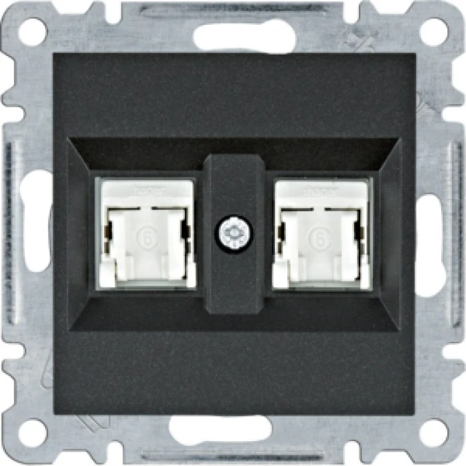 Lumina Gniazdo komputerowe podwójne RJ45 kat.6 UTP czarne WL2163