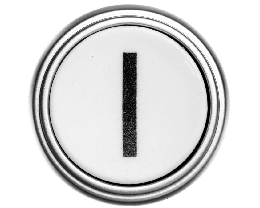 Napęd przycisku 22mm biały z samopowrotem bez adaptera symbol /I/ LPCB1118 - obrazek 1