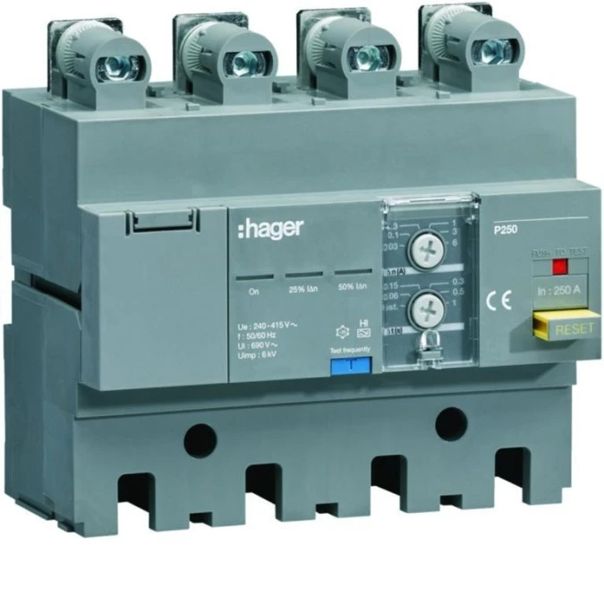MCCB Blok RCD do P250 4P 250A Idn nastawny HBT250H - obrazek 1