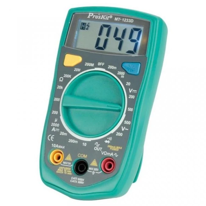 Miernik cyfrowy multimetr 500V AC/DC 10A DC 200M Om MT‑1233D - obrazek 1