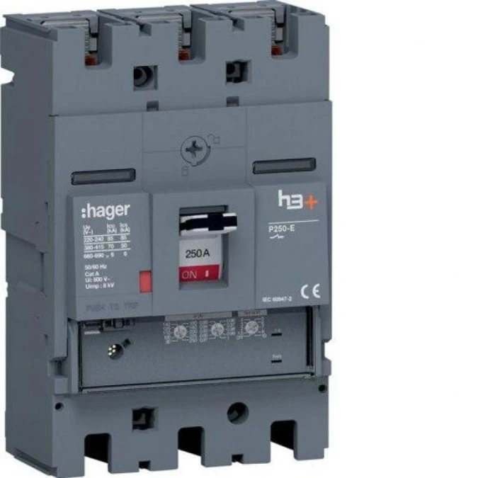 MCCB Wyłącznik mocy h3+ P250 3P 250A 70kA LSnI HET250GR - obrazek 1