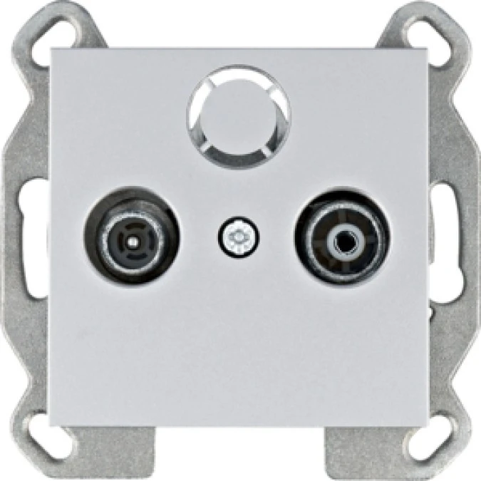 Lumina Gniazdo RTV przelotowe srebrne WL3022 - obrazek 1