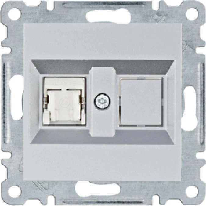 Lumina Gniazdo komputerowe pojedyczne RJ45 kat.5e FTP srebrne WL2132 - obrazek 1