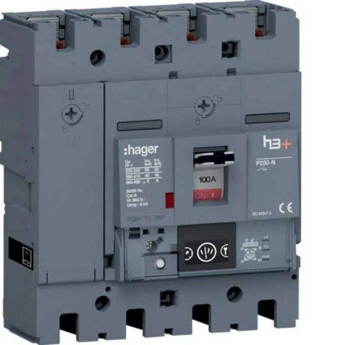 MCCB Wyłącznik mocy h3+ P250 4P 100A 40kA Energy HNT101NR - obrazek 1