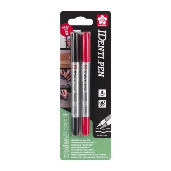 Markery IDenti‑Pen czarny + czerwony, Sakura SKBLXYKT2A - obrazek 1