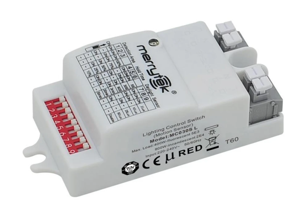 MERRYTEK czujnik ruchu / zmierzchu, On/Off, 220‑240Vac MC030S‑L